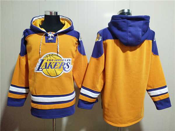Los Angeles Lakers Blank Yellow Lace-Up Pullover Hoodie,We sell and wholesale Los Angeles Lakers Blank Yellow Lace-Up Pullover Hoodie on line form chian!